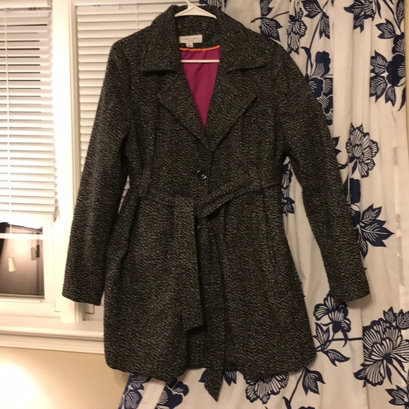 Liz Lange Maternity Xl Wool Peacoat Tie 